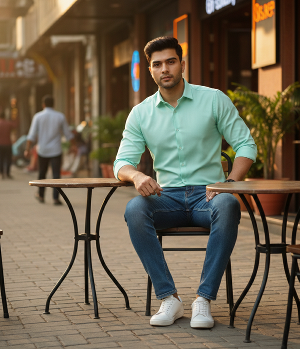 Mint Green Smart Casual Shirt