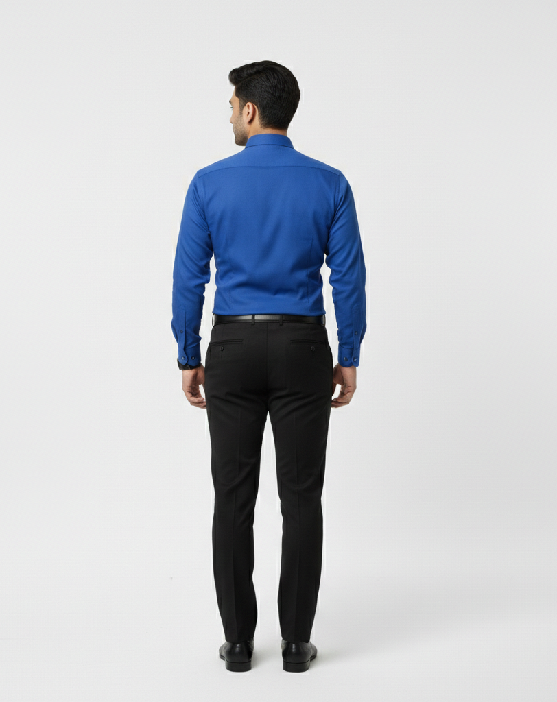 Men’s Royal Blue Solid Shirt – Smart Casual Everyday Wear