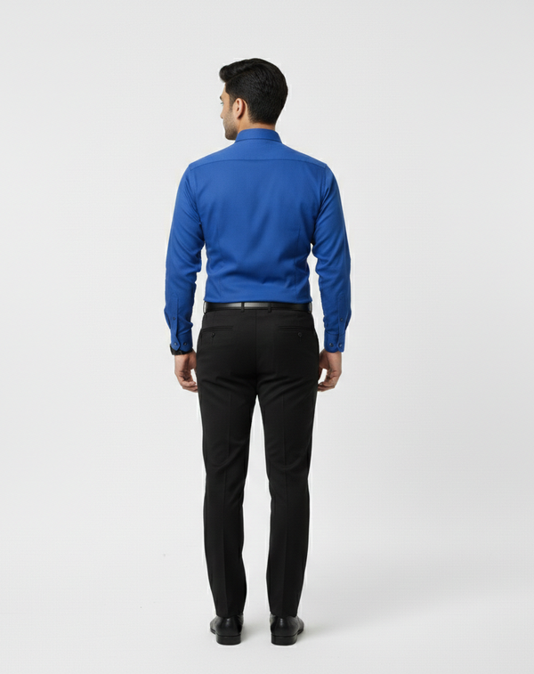 Men’s Royal Blue Solid Shirt – Smart Casual Everyday Wear