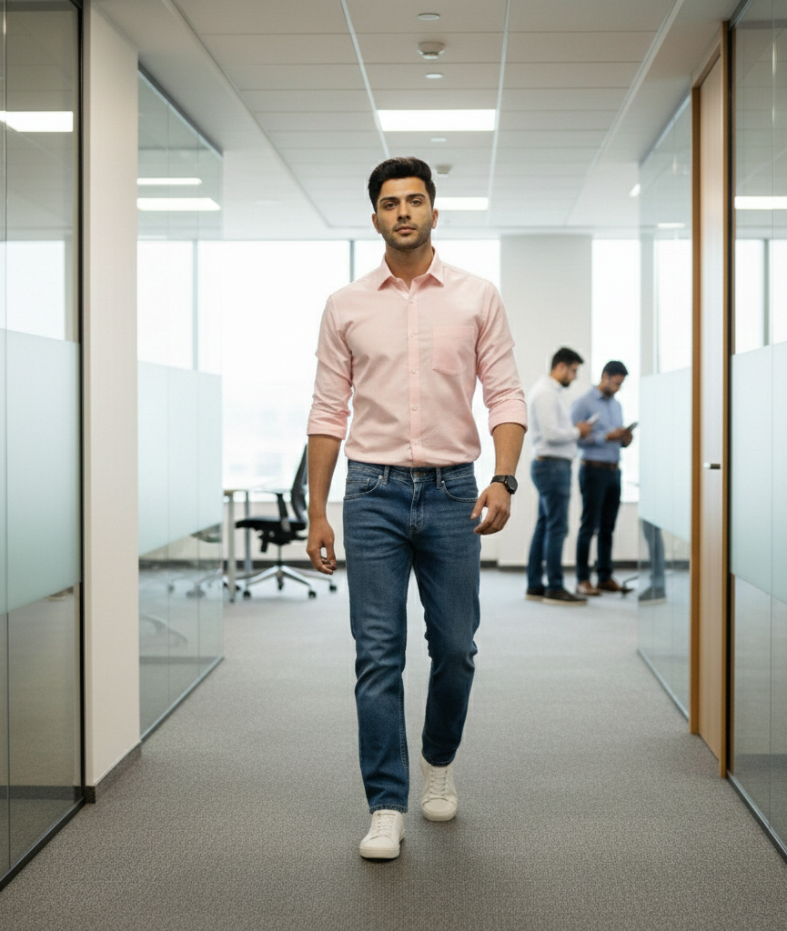 Men’s Pink Solid Shirt – Soft Smart Casual Style