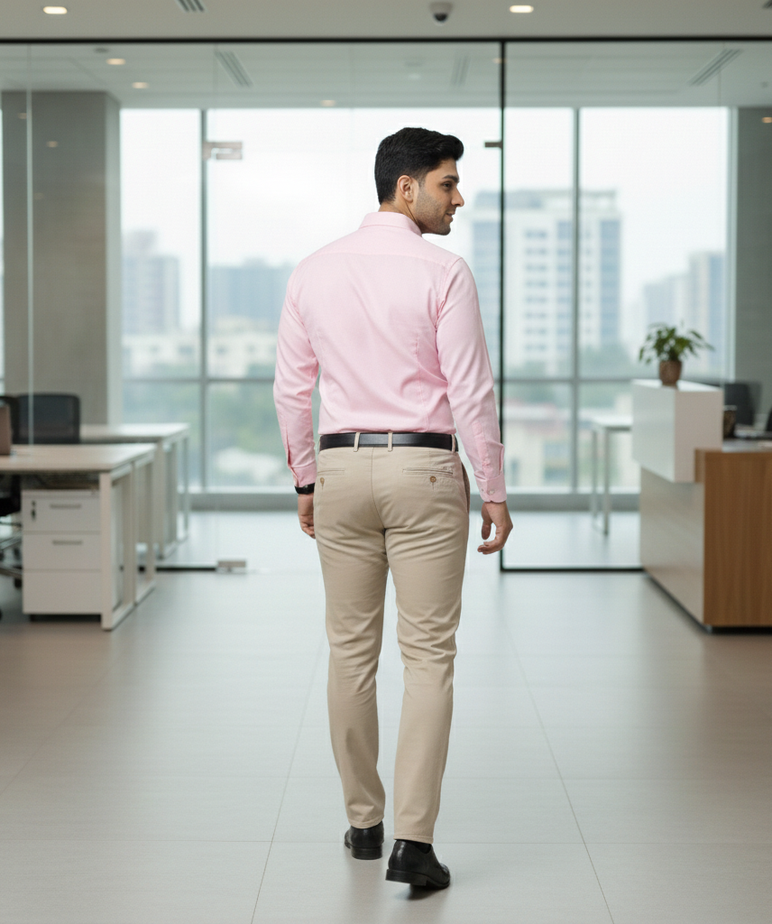 Men’s Pink Solid Shirt – Soft Smart Casual Style
