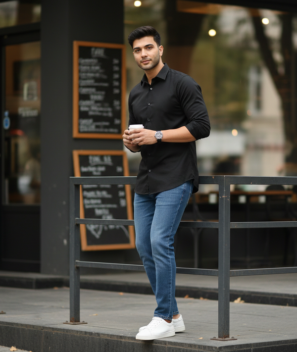 Black Smart Casual Shirt