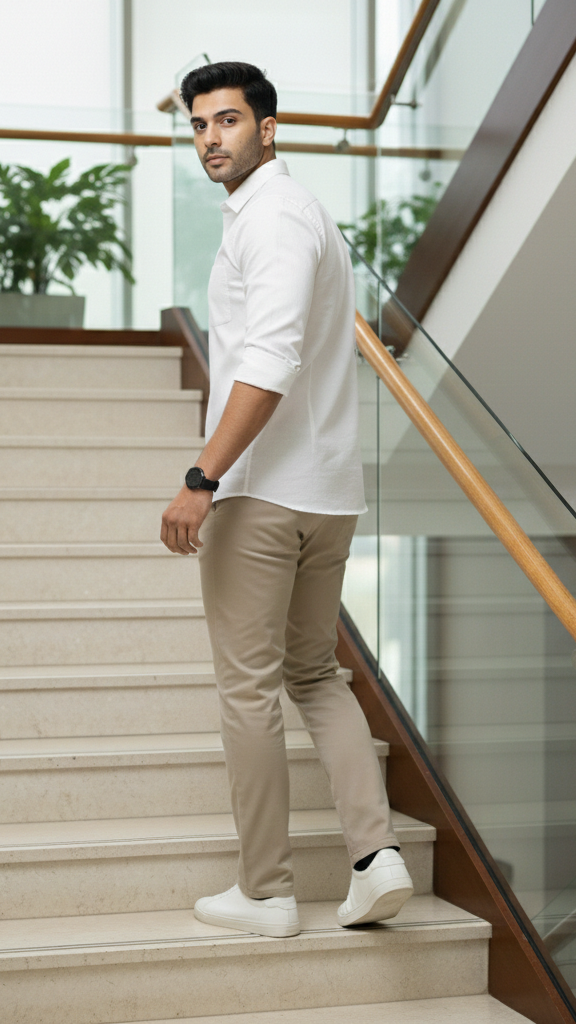 Men’s White Solid Shirt – Smart Formal & Casual Wear