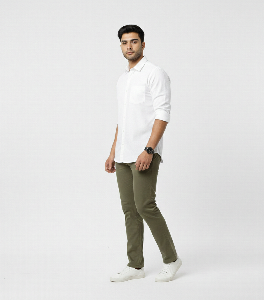 Men’s White Solid Shirt – Smart Formal & Casual Wear