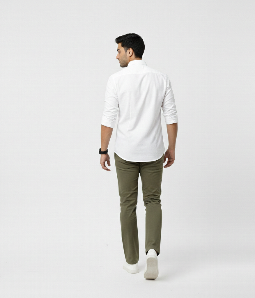 Men’s White Solid Shirt – Smart Formal & Casual Wear