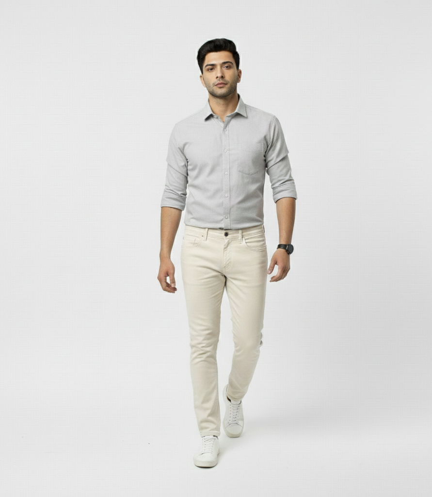 Men’s Grey Solid Shirt – Modern Everyday Essential