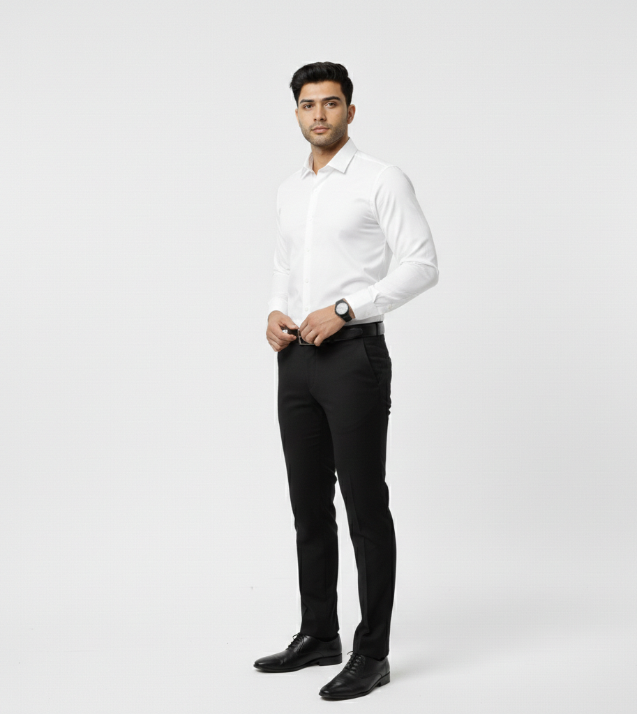 Men’s White Solid Shirt – Smart Formal & Casual Wear