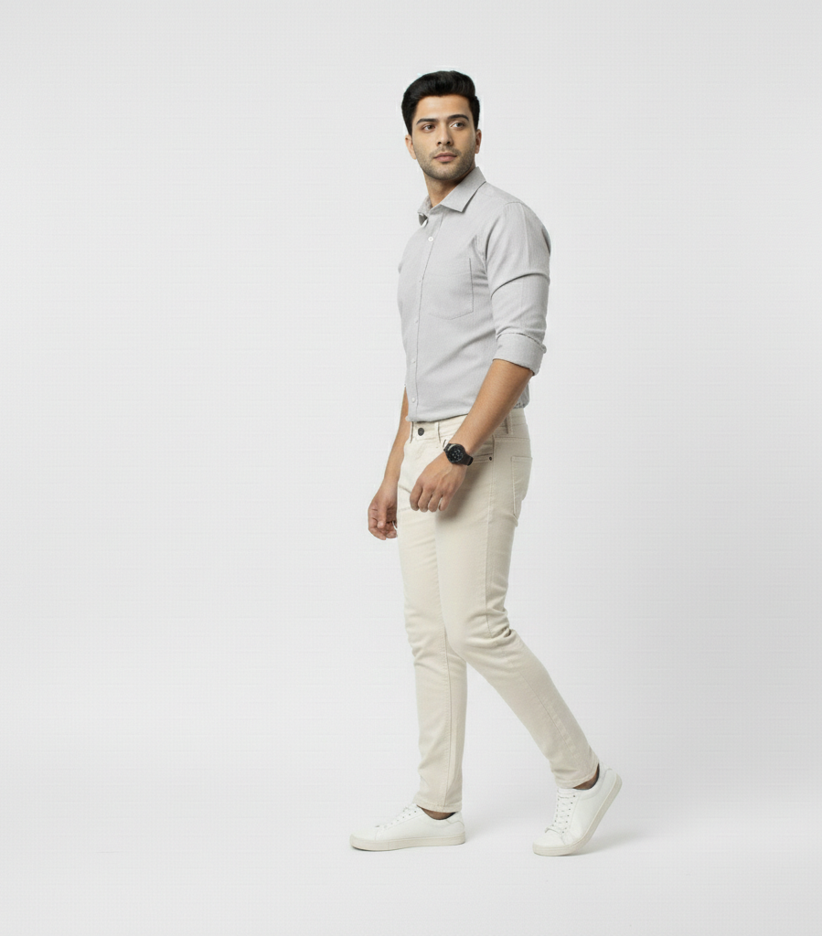 Men’s Grey Solid Shirt – Modern Everyday Essential