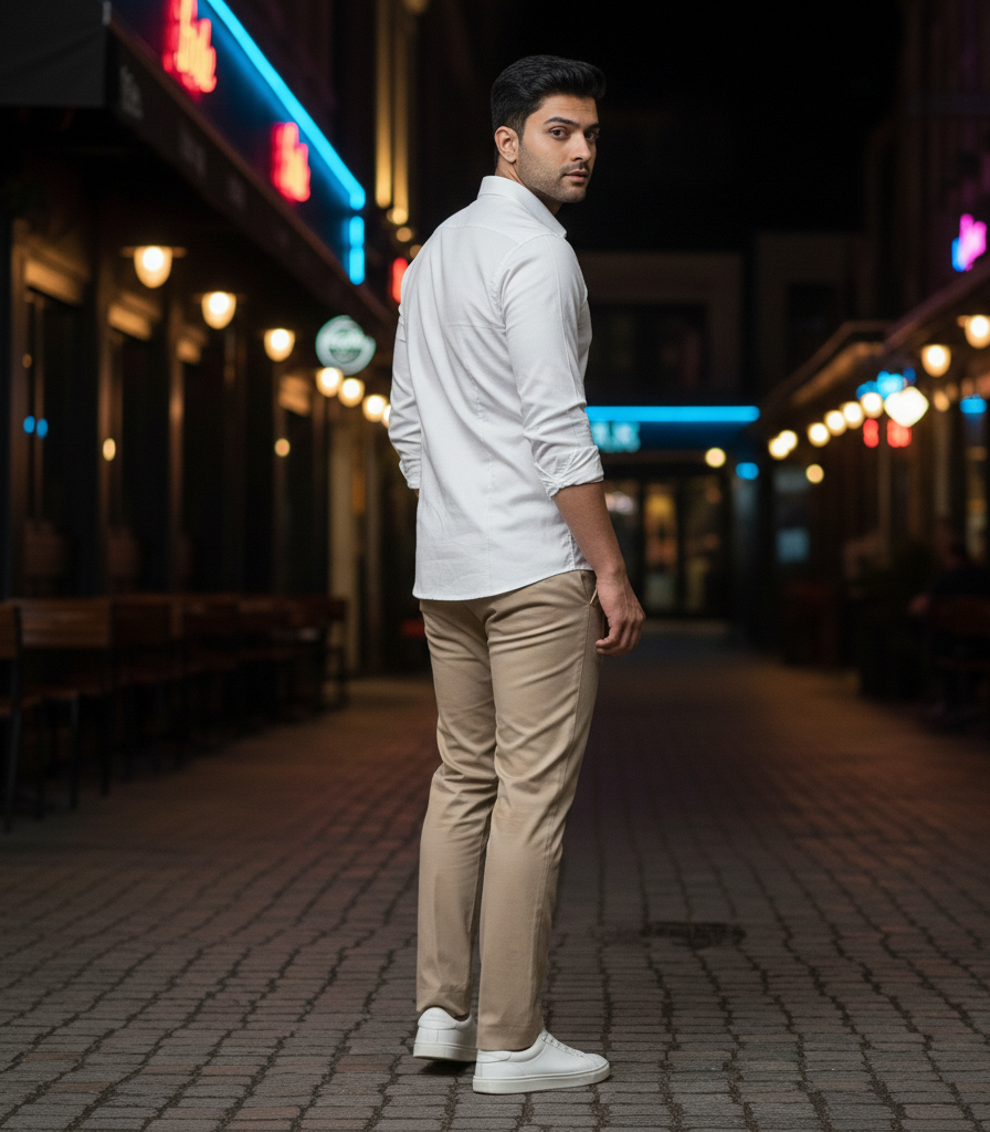 Men’s White Solid Shirt – Smart Formal & Casual Wear