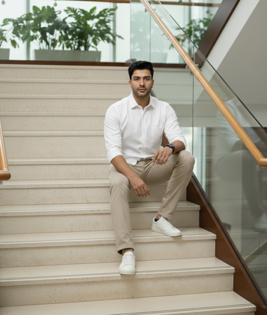 Men’s White Solid Shirt – Smart Formal & Casual Wear