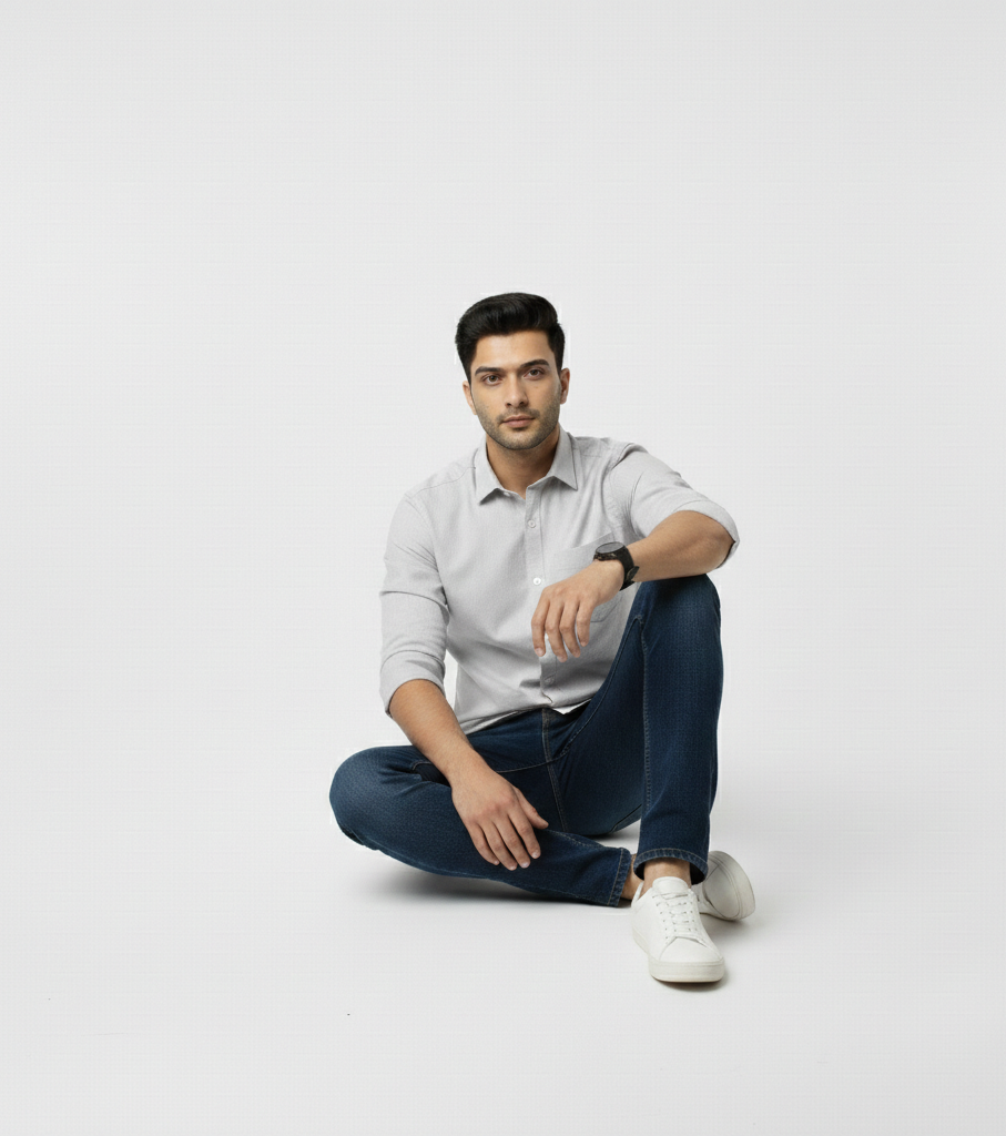 Men’s Grey Solid Shirt – Modern Everyday Essential