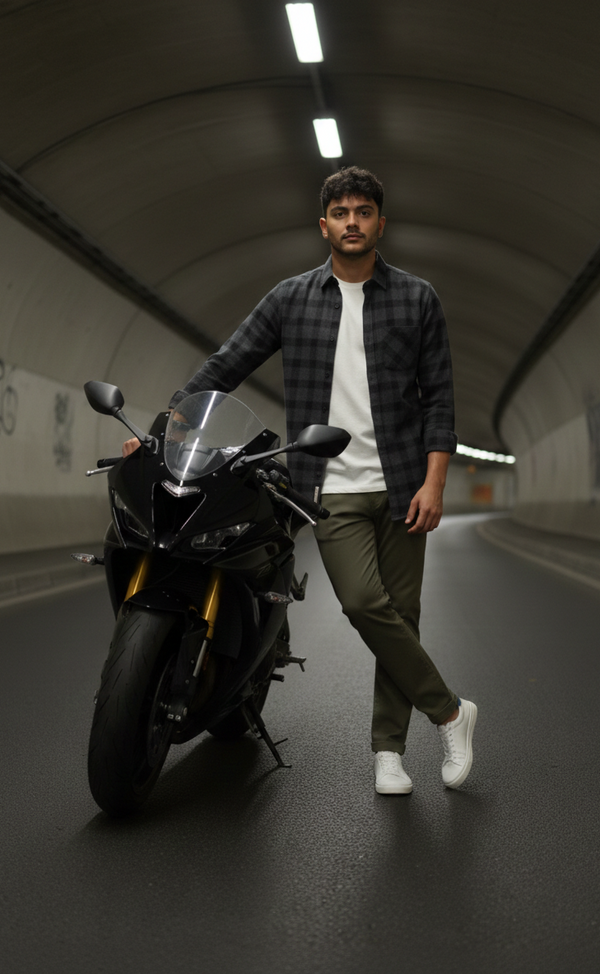 Black Checked Smart Casual Shirt