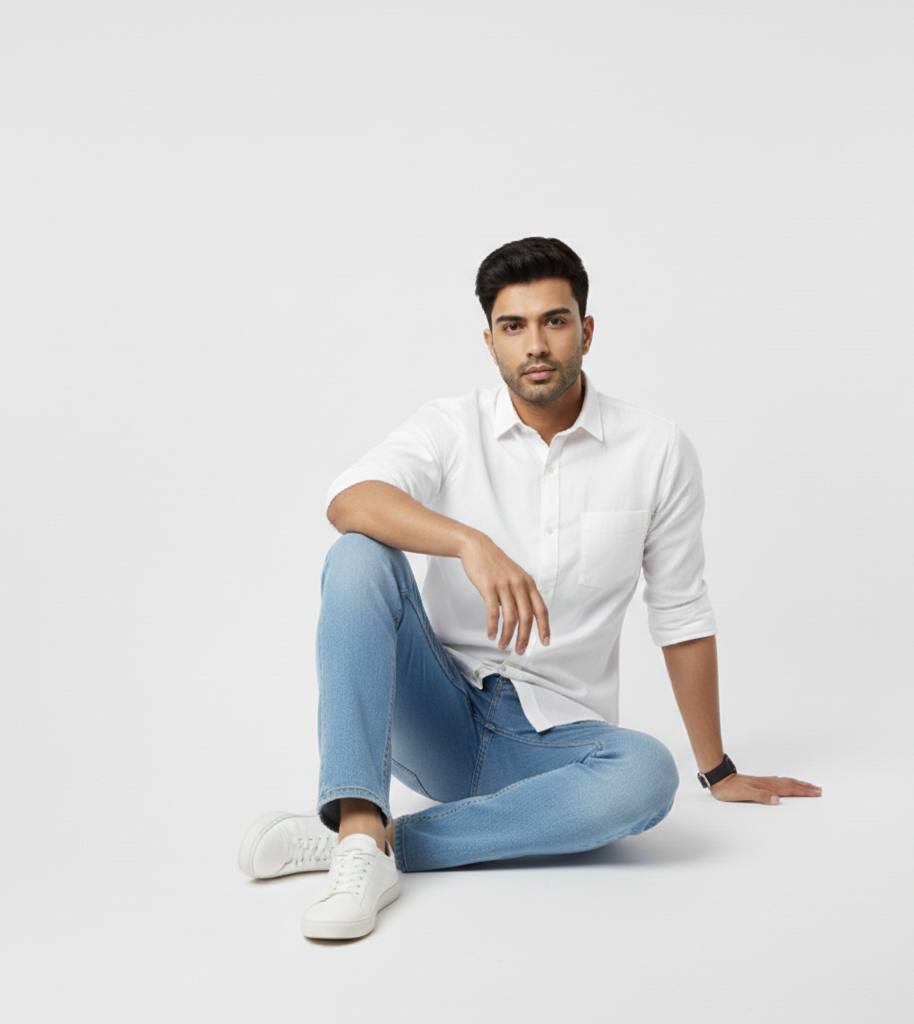 Men’s White Solid Shirt – Smart Formal & Casual Wear