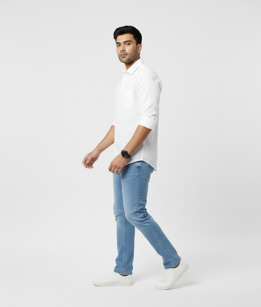 Men’s White Solid Shirt – Smart Formal & Casual Wear