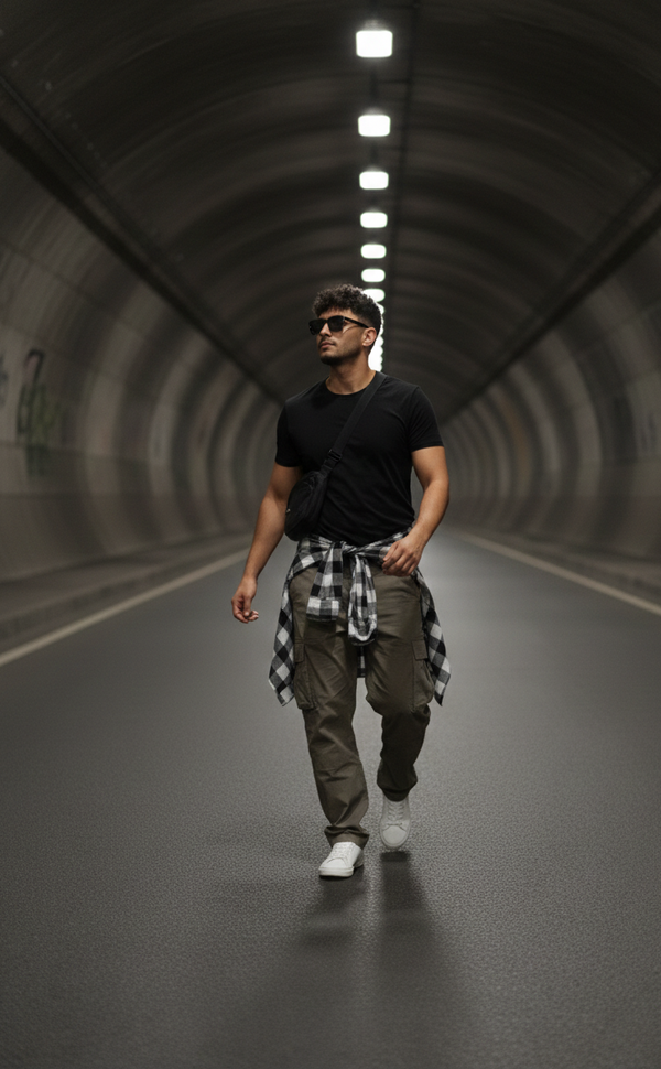 Monochrome Check Smart Casual Shirt – Black & White