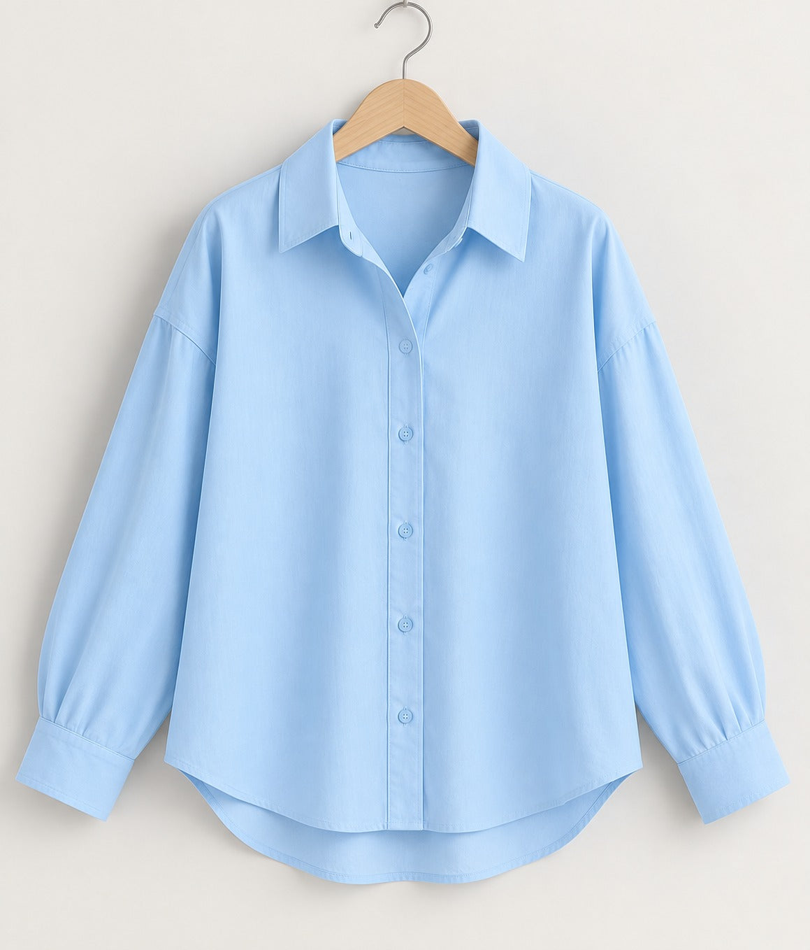 Women’s Sky Blue Linen Shirt | Drop Shoulder