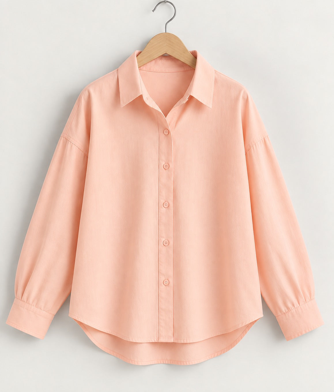 Women’s Peach Linen Drop Shoulder Shirt