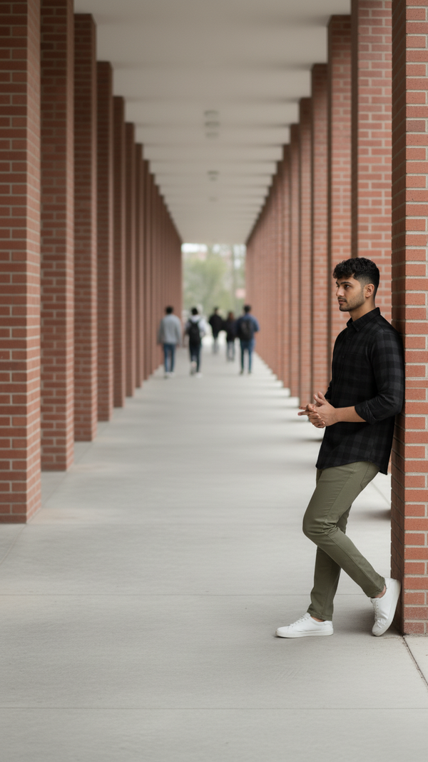 Black Checked Smart Casual Shirt