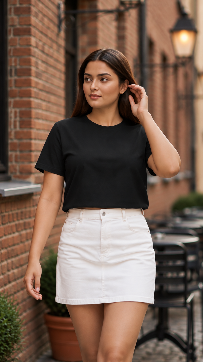 black boxy tee