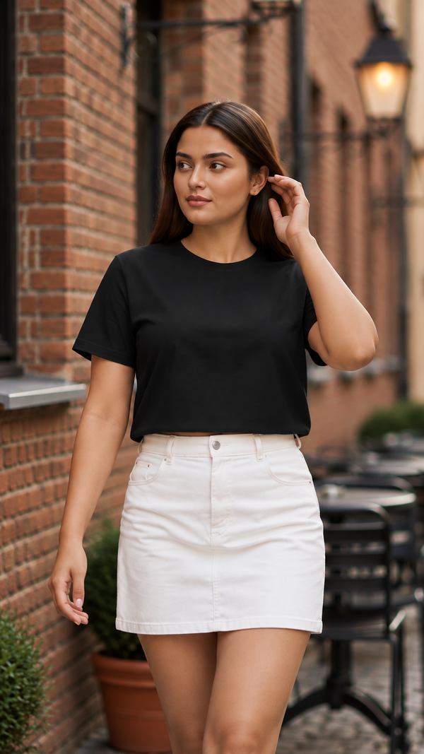 black boxy tee