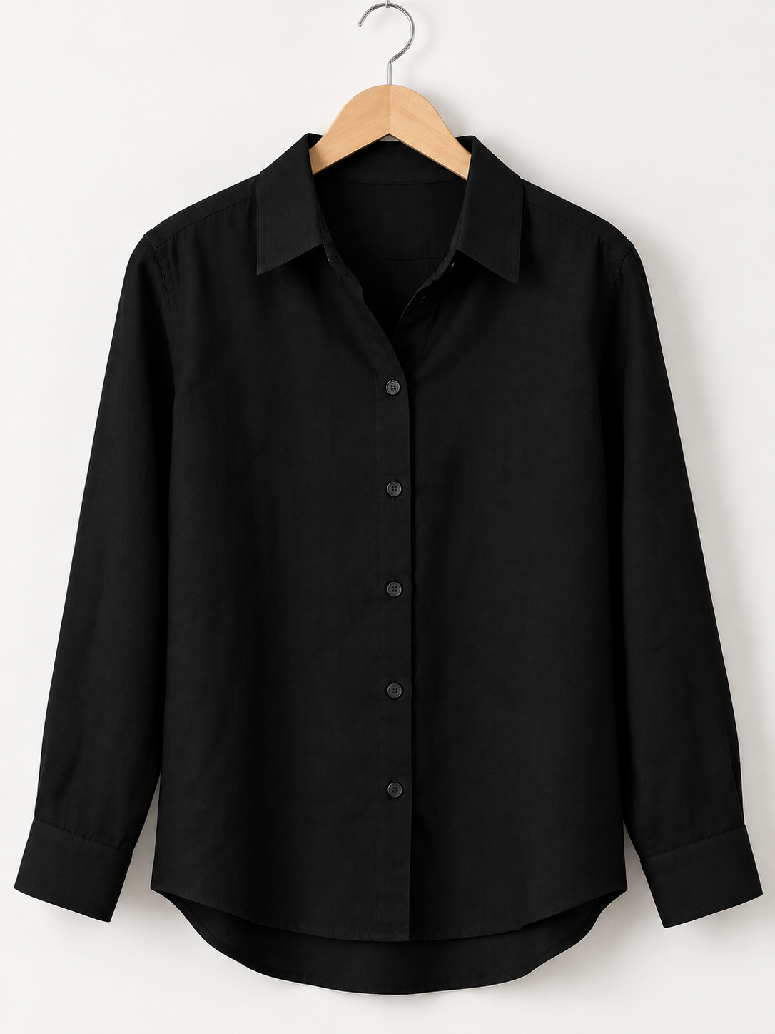 Women’s Black Linen Shirt | Regular Fit