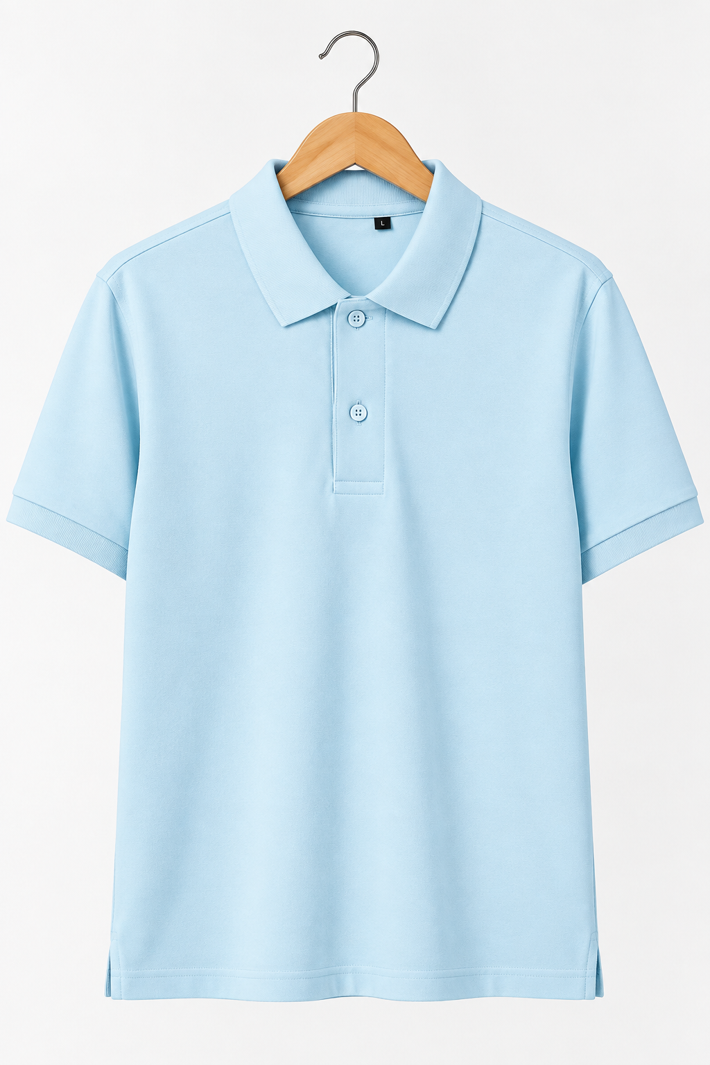 Men’s Sky Blue Cotton Matty Lycra Polo T-Shirt