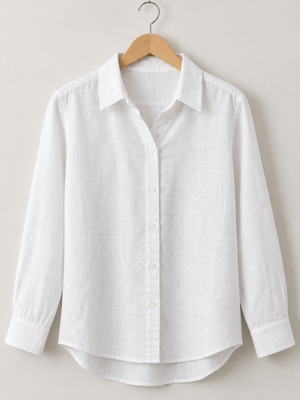 Women’s White Linen Shirt | Regular Fit